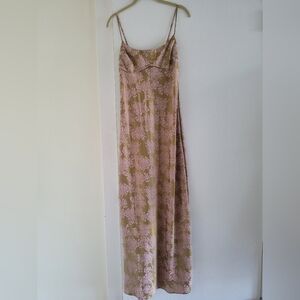 Sleeveless Pink Floral Slip Dress